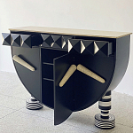 Дизайнерский комод полукруглый черный с 3-мя фактурным ящиками Occasion варинант исполнения - 2 | Loft Concept в Брянске