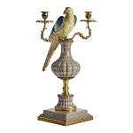 Подсвечникв образе попугая из фарфора с бронзовыми элементами Eden Garden варинант исполнения - 1 | Loft Concept в Брянске