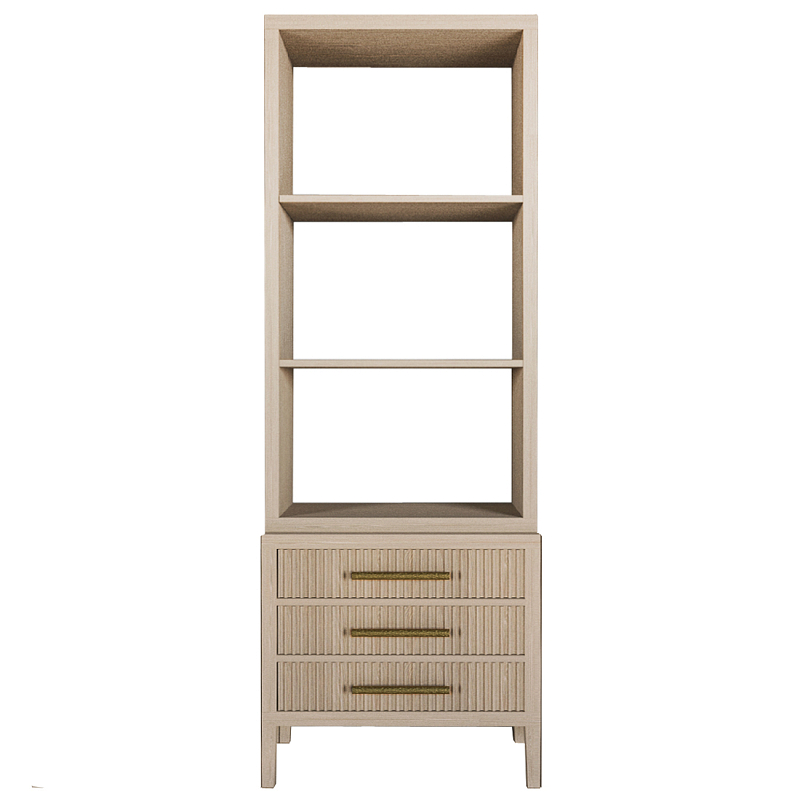 Этажерка Primo с ящиками шпон Светлый дуб Древесина Золотой в Брянске | Loft Concept 