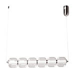 Люстра линейная с 6-ю прозрачными стеклянными плафонами округлой формы HANDLE GRAPE варинант исполнения - 2 | Loft Concept в Брянске