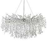 Линейная люстра с хрустальными подвесками на металлических ветках Fairytree Light Silver Linear Chandelier 18 варинант исполнения - 1 | Loft Concept в Брянске
