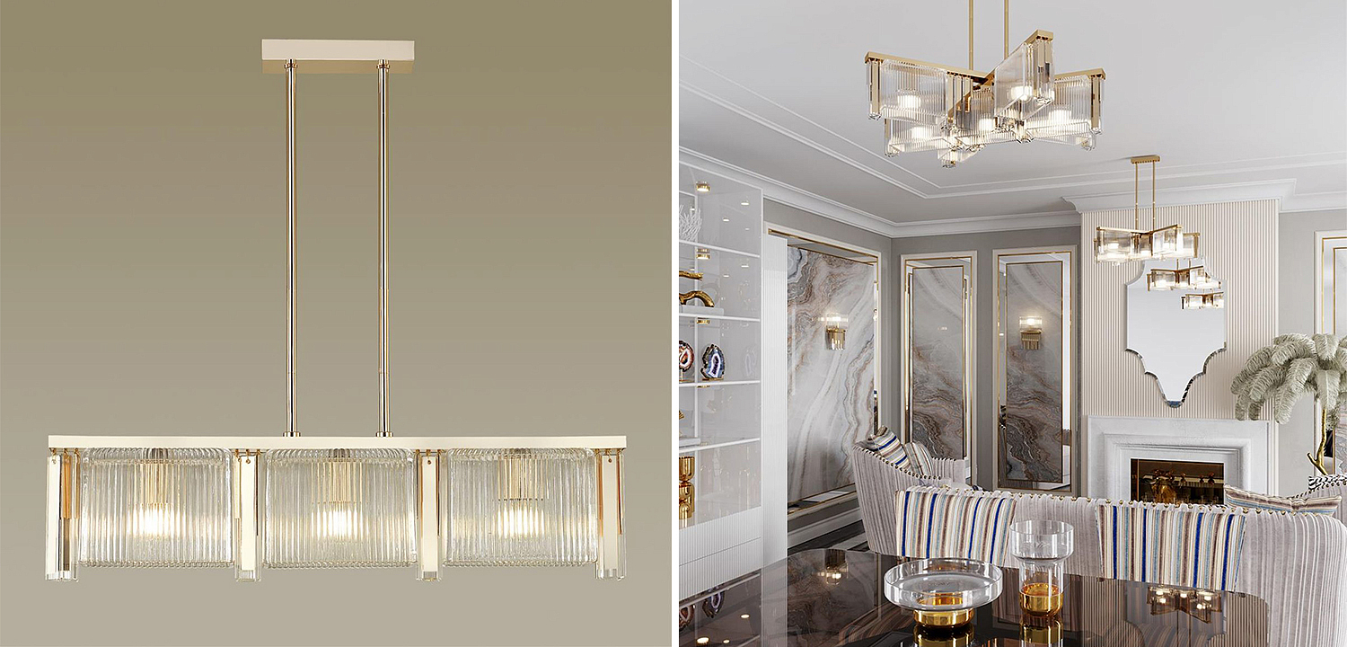 Люстра Madelen Gold Linear Chandelier Люстра Madelen Gold Linear Chandelier - Loft-Concept в Брянске