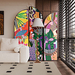 Ширма цветочный принт Colored Partition варинант исполнения - 1 | Loft Concept в Брянске