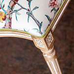 Стул из массива бука бежевый с изображением птиц и цветов Beige Green Chinoiserie Peach Garden Chair варинант исполнения - 5 | Loft Concept в Брянске