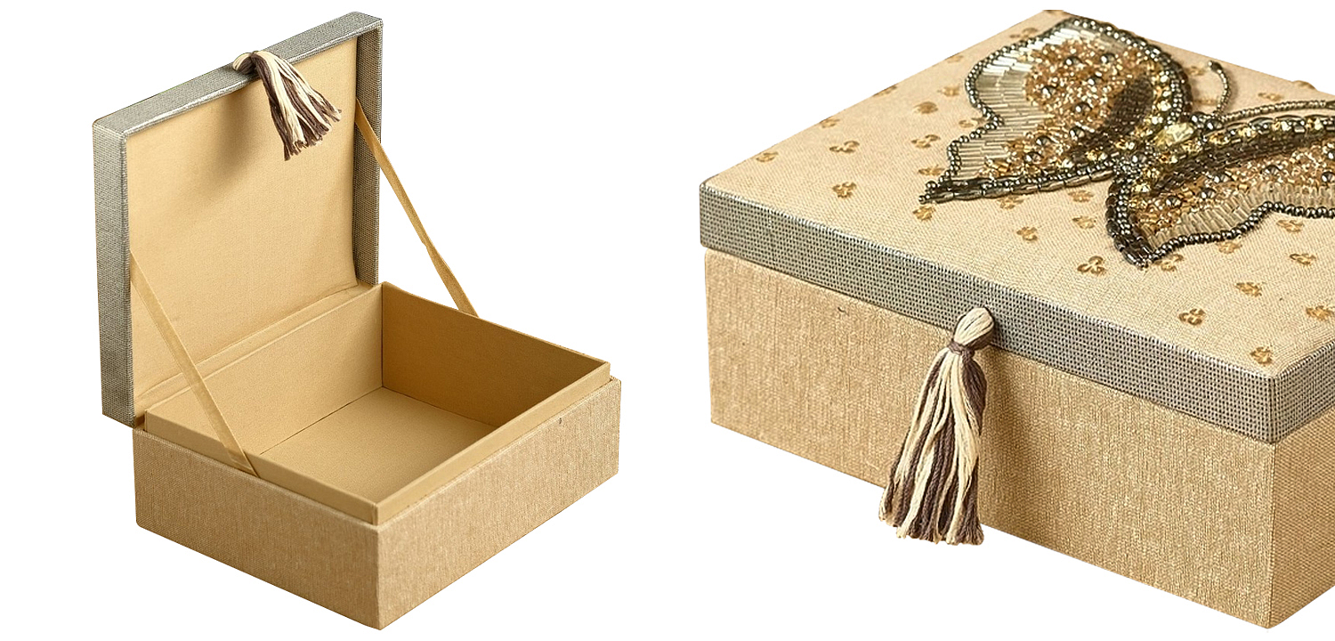 Шкатулка с вышивкой из бисера Butterfly Beads Embroidery Box Шкатулка с вышивкой из бисера Butterfly Beads Embroidery Box - Loft-Concept в Брянске