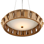 Люстра круглая из толстых деревянных реек Wooden Slats варинант исполнения - 3 | Loft Concept в Брянске