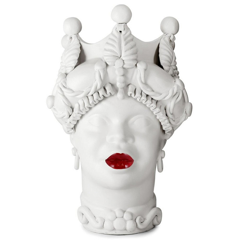 Ваза Vase Moro Lady Baroque Matt Lipstick Белый Красный Ваза Vase Moro Lady Baroque Matt Lipstick Белый Красный в Брянске | Loft Concept