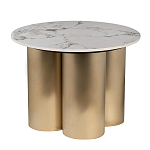 Стол журнальный круглый керамогранит белый Keramos варинант исполнения - 1 | Loft Concept в Брянске