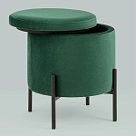 Зеленый пуф на черных ножках SANJAY варинант исполнения - 2 | Loft Concept в Брянске