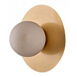 Бра круглое с плафоном из натурального камня на латунном основании Cryptocrystalline Stone варинант исполнения - 1 | Loft Concept в Брянске