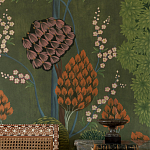 Обои ручная роспись Malwa Original colourway on Olive tobacco варинант исполнения - 2 | Loft Concept в Брянске