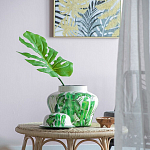 Ваза с зелёными листьями и крышкой Vase Green Leaves варинант исполнения - 1 | Loft Concept в Брянске