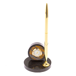 Часы настольные с ручкой из натурального камня Stone Clock варинант исполнения - 10 | Loft Concept в Брянске