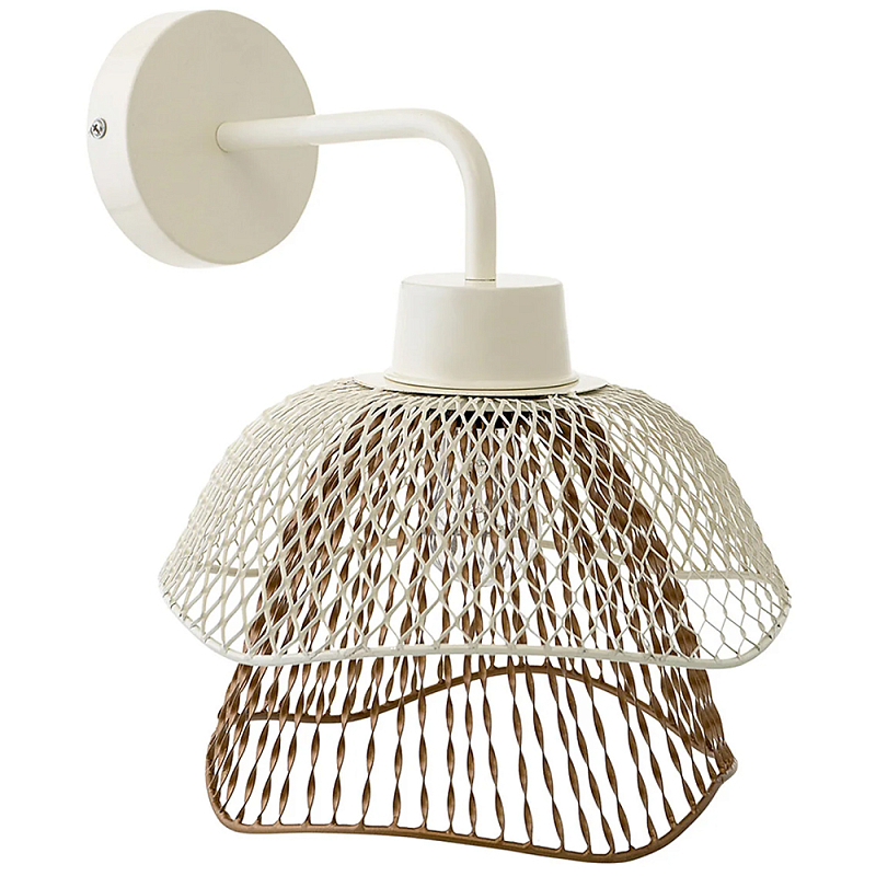 Бра с сетчатым металлическим абажуром Beige Gold Mesh Lampshade Бежевый Золотой Бра с сетчатым металлическим абажуром Beige Gold Mesh Lampshade Бежевый Золотой в Брянске | Loft Concept
