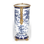 Ваза с бронзовыми ручками и синим цветочным узором Blue & White Ornament варинант исполнения - 3 | Loft Concept в Брянске