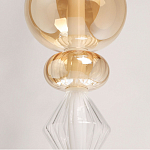 Подвесной светильник с вертикальной композицией из прозрачных и янтарных стеклянных шаров и ромбов Gabriel Scott Luna варинант исполнения - 4 | Loft Concept в Брянске