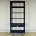 Стеллаж Elsa Dreams Blue со стеклянными полками и ящиком варинант исполнения - 4 | Loft Concept в Брянске