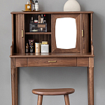 Туалетный стол деревянный с ящиком и зеркалом Moon Walnut Furniture варинант исполнения - 5 | Loft Concept в Брянске