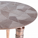 Кофейный столик с рельефной столешницей из металла Aplika Bronze варинант исполнения - 4 | Loft Concept в Брянске