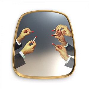 Зеркало Seletti Mirror Gold Frame Lipsticks