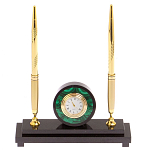 Часы настольные с двумя ручками из натурального камня Stone Clock варинант исполнения - 6 | Loft Concept в Брянске