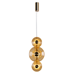 Подвесной светильник светодиодный со стеклянными плафонами янтарного цвета в форме дисков Savio Glass Disc варинант исполнения - 2 | Loft Concept в Брянске