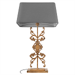 Настольная лампа на ажурном чугунном основании с серым абажуром Openwork Lamp варинант исполнения - 3 | Loft Concept в Брянске