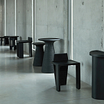 Круглый приставной столик из массива манго Piero Black Side Table варинант исполнения - 5 | Loft Concept в Брянске