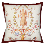 Декоративная подушка бежевая с растительным орнаментом Raffael Angel Beige Red Cushion варинант исполнения - 1 | Loft Concept в Брянске