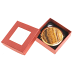 Зеркало карманное складное круглое из натурального камня Оникс в подарочной упаковке Gold Stone Mirrors варинант исполнения - 3 | Loft Concept в Брянске