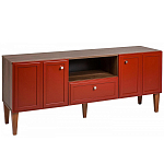 ТВ-тумба красная из массива бука с 2-мя дверками и ящиком Wenge Light варинант исполнения - 1 | Loft Concept в Брянске