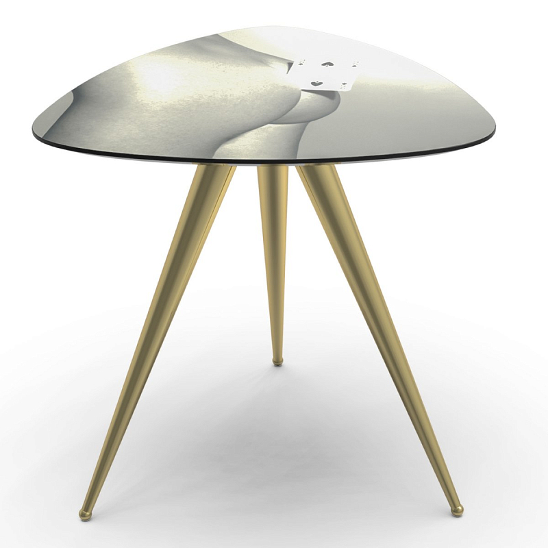 Журнальный стол Seletti Side Table Two of Spades Серый Латунь Журнальный стол Seletti Side Table Two of Spades Серый Латунь в Брянске | Loft Concept