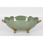 Чаша зеленого цвета из фарфора с волнообразным краем Eden Garden porcelain and bronze варинант исполнения - 3 | Loft Concept в Брянске