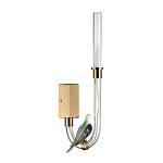 Бра с прозрачной изогнутой трубкой и декоративной фигуркой птицы Ganthea варинант исполнения - 1 | Loft Concept в Брянске