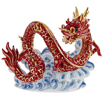 Декоративная фарфоровая статуэтка Китайский дракон на облаке Красный варинант исполнения - 1 | Loft Concept в Брянске