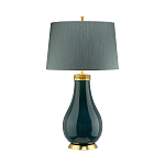 Настольная лампа с коническим дымчато-зелёным абажуром из искусственного шёлка Quintiesse варинант исполнения - 2 | Loft Concept в Брянске