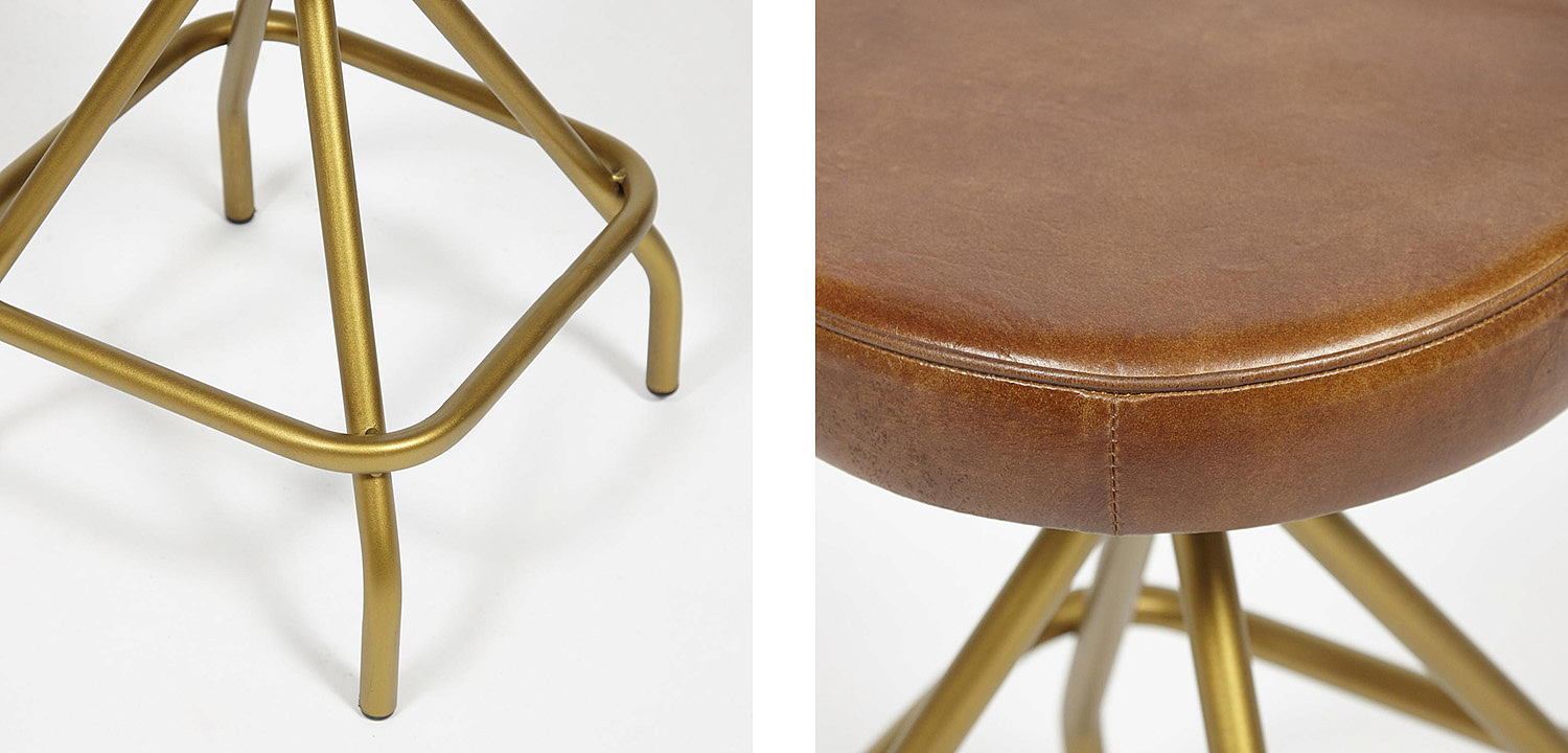Стул из кожи буйвола Industrial leather stool Стул из кожи буйвола Industrial leather stool - Loft-Concept в Брянске