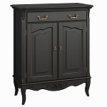 Буфет черный из массива бука с ящиком и 2-мя дверцами в стиле прованс Black Provence варинант исполнения - 1 | Loft Concept в Брянске