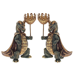 Подсвечник в виде дракона Dragon candlestick Green Gold Brown L or R варинант исполнения - 1 | Loft Concept в Брянске