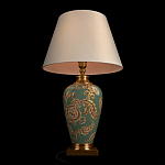 Настольная лампа бирюзовая с цветочным принтом Turquoise Flight варинант исполнения - 4 | Loft Concept в Брянске