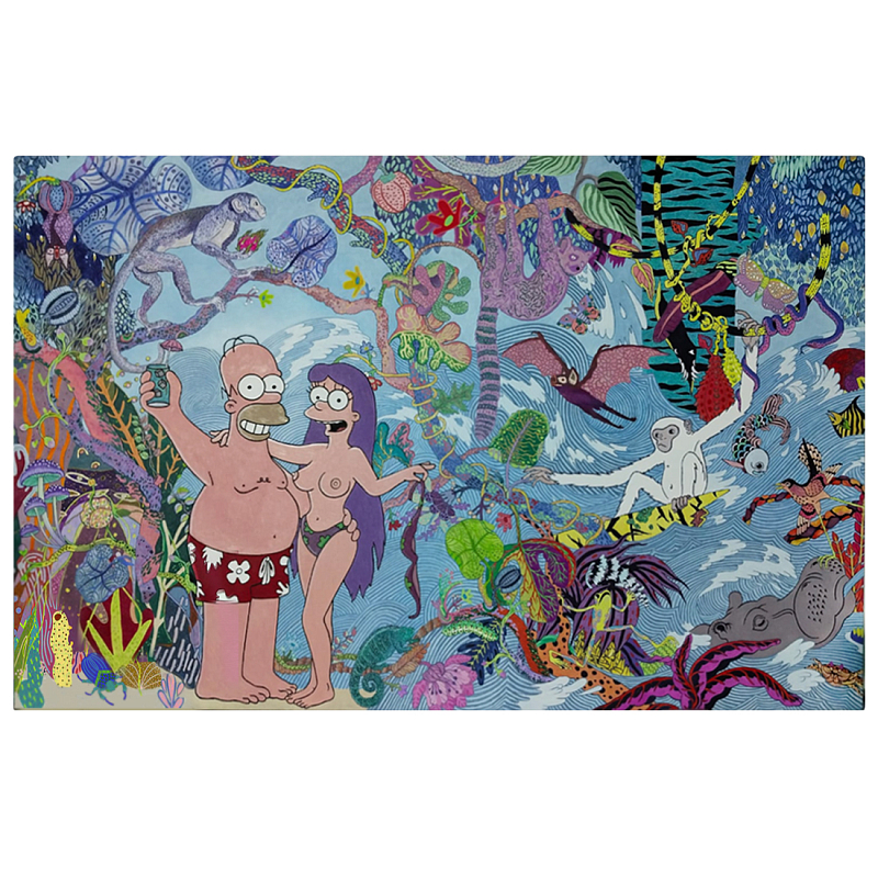 Арт Homer Simpson in Paradise II картина на холсте Симсоны  Мульти в Брянске | Loft Concept 
