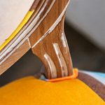 Стул бежевый в разноцветную полоску из натурального бука с изображением птиц и цветов Blooming Birds Colorful Stripes Chair варинант исполнения - 9 | Loft Concept в Брянске