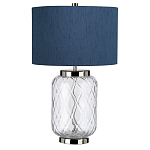 Настольная лампа с цилиндрическим абажуром и прозрачным стеклянным основанием Quintiesse варинант исполнения - 7 | Loft Concept в Брянске