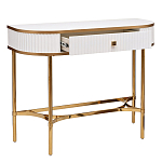 Консоль с ящиком белая с золотом Textured White Console with Gold варинант исполнения - 2 | Loft Concept в Брянске