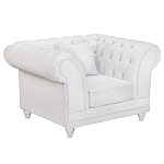 Кресло низкое с мягкой обивкой из велюра на 4-х ножках из массива березы Sophie Armchair white варинант исполнения - 1 | Loft Concept в Брянске