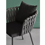 Стул мягкий с декором в виде плетеных лент на спинке и подлокотниках Semicircular Chair Decorated with Ribbons варинант исполнения - 4 | Loft Concept в Брянске