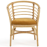 Кресло из ротанга с сиденьем из велюра Vini Rattan Armchair варинант исполнения - 2 | Loft Concept в Брянске