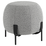 Пуф в ткани букле серого цвета Pikelet варинант исполнения - 1 | Loft Concept в Брянске