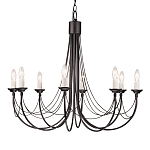 Люстра черного цвета ручной работы с канделябрами и переплетенной проволочной драпировкой Elstead Lighting варинант исполнения - 5 | Loft Concept в Брянске