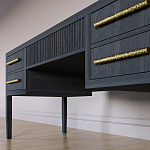 Большой Рабочий стол Primo с 5 выдвижными ящиками Черный дуб варинант исполнения - 3 | Loft Concept в Брянске